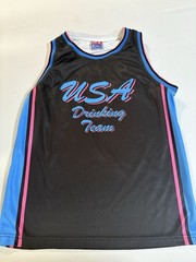 Men’s USA Basketball Jersey Tank M Breathable Mesh Polyester Black Blue Pink