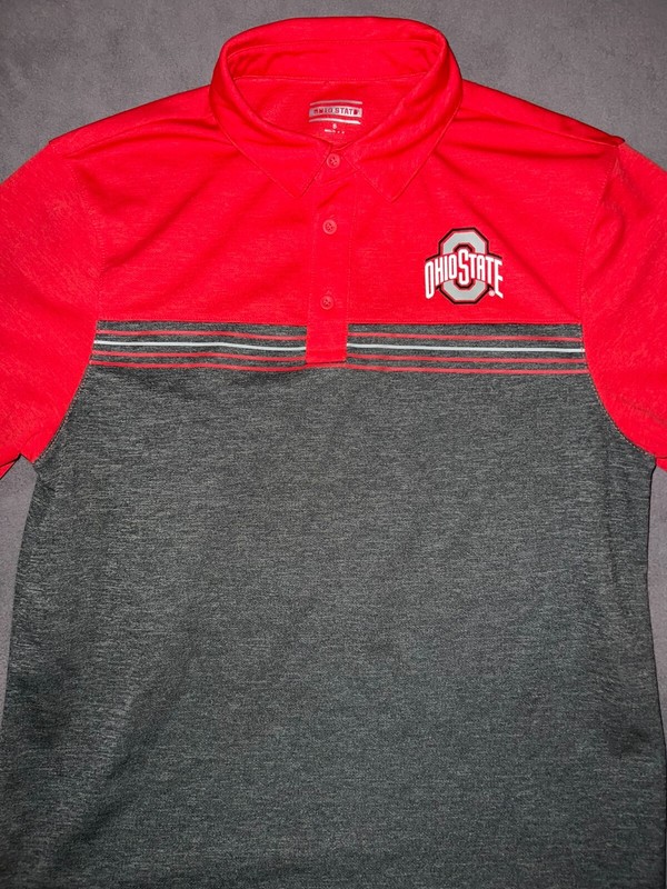 EUC Mens Ohio State Buckeyes SS Golf Shirt, Scarlet/Gray, Size Small gallery