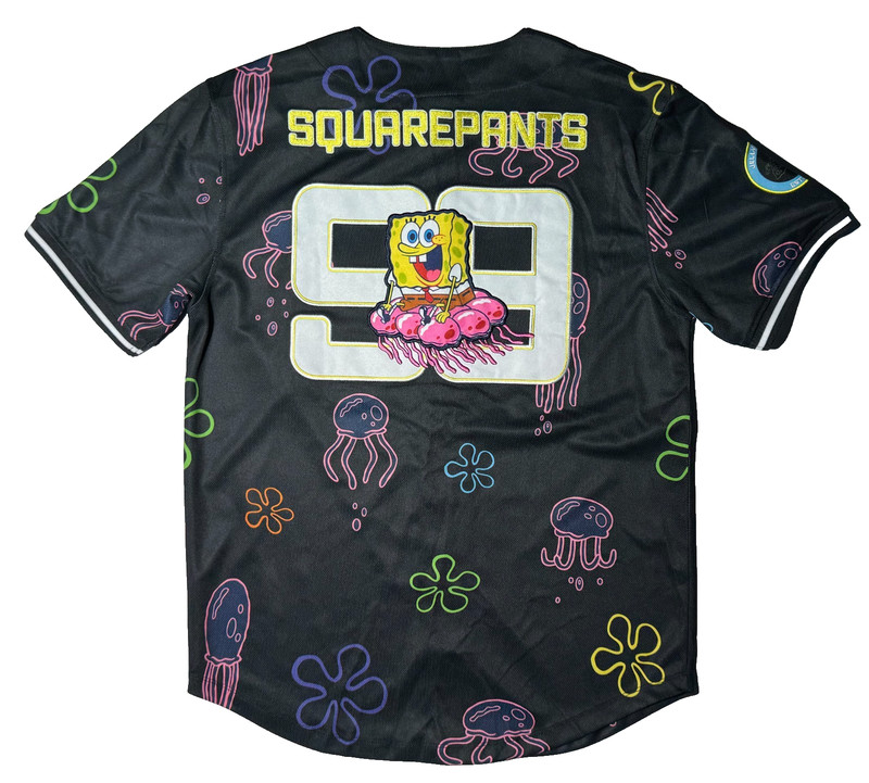 SpongeBob Square Pants Jellyfish Jam Baseball Jersey Unisex Size Med NEW gallery