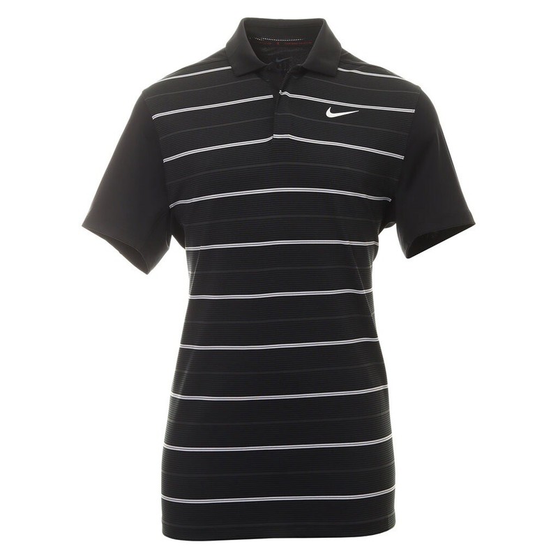 Nike Golf Tiger Woods Collection Striped Polo DR5318 010 Black White Red Sz XL gallery