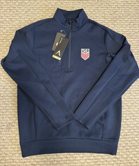 USMNT Soccer Antigua Hunk Navy 1/4 Zip Pullover Small New