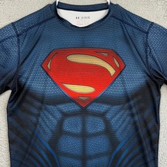 Under Armour Shirt Mens 3XL Blue Red HeatGear Batman vs Superman Compression