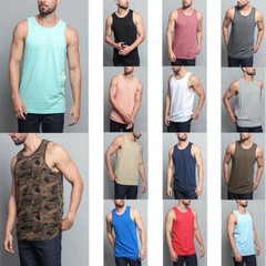 Men’s Basic Straight Hem Long Length Tank Top Sleeveless T-shirts S~5XL TT60-H