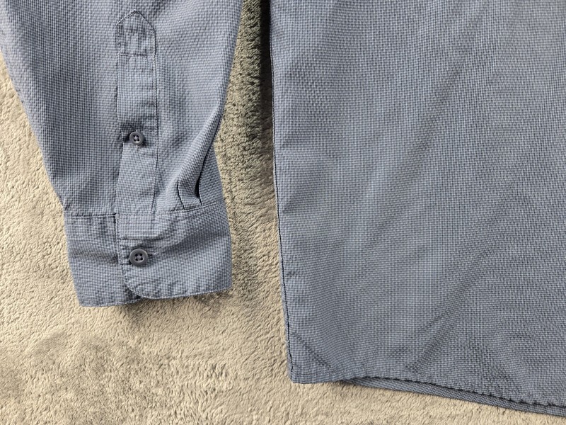 Wrangler Blue Roll-Tab Button-Up Shirt Poly Nylon Mens Outdoor Fishing Hiking XL gallery