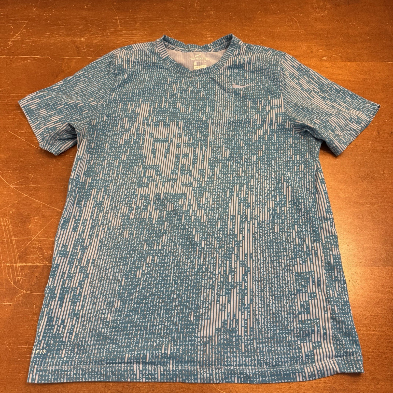 Nike Shirt Mens Large Blue Camo Dri Fit Short Sleeve Training gallery