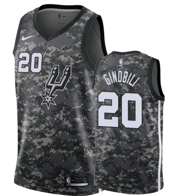 XL 52 Manu Ginobili San Antonio Spurs Nike NBA Basketball Jersey Camo New gallery