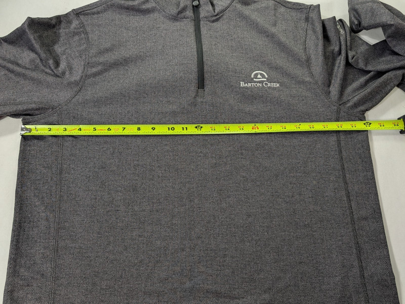 Greyson Herringbone 1/4 Zip Golf Performance Pullover LARGE Gray Stretch Resort gallery