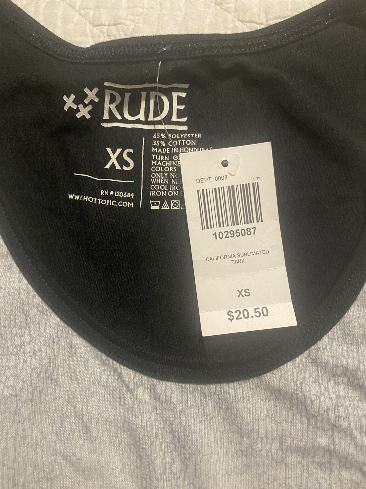 RUDE California Sublimated Tank XS Graphic Print Black Gray Red Green gallery