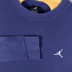 Nike Air Jordan Thermal Long Sleeve Shirt Mens M Purple Waffle Knit 390195-499