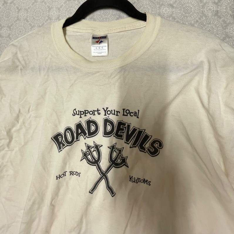Vintage ROAD DEVILS T Shirt by Jerzees Colour White Size XL gallery