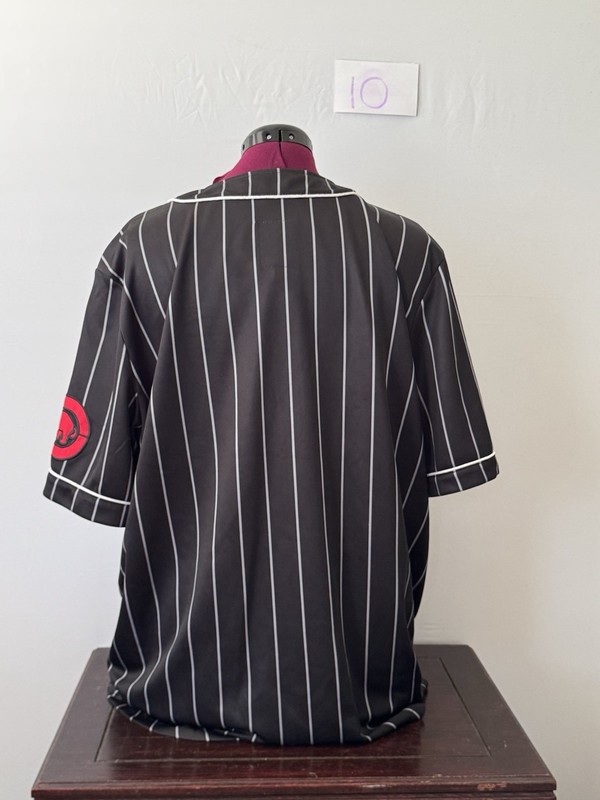 Ecko Unltd Unit 72 Baseball Jersey Black Pinstripe Embroidered NWT 2XL gallery