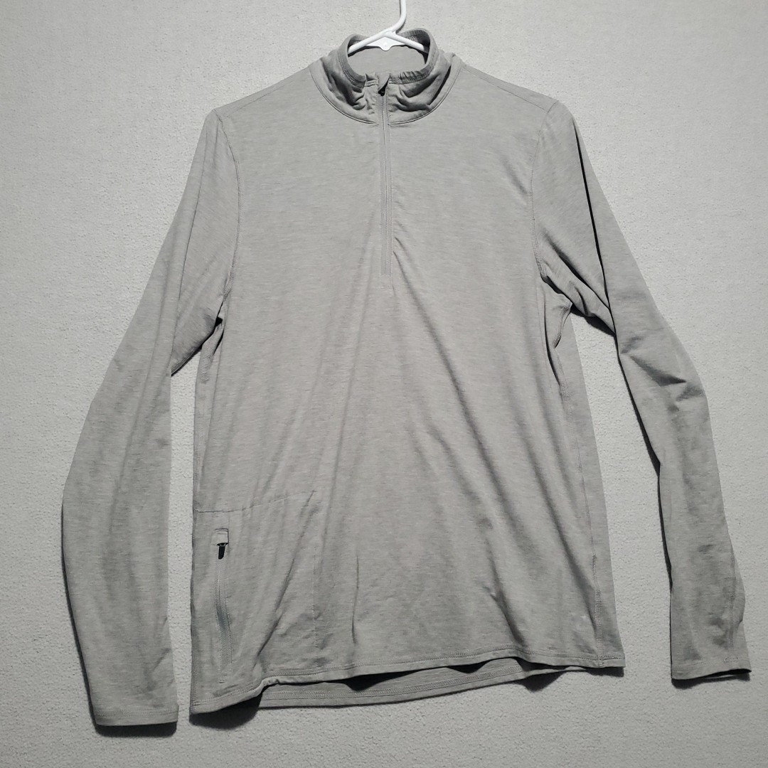 Vuori Shirt Mens Small Gray Ease Performance Pullover 1/2 Half Zip Outdoor Dad gallery