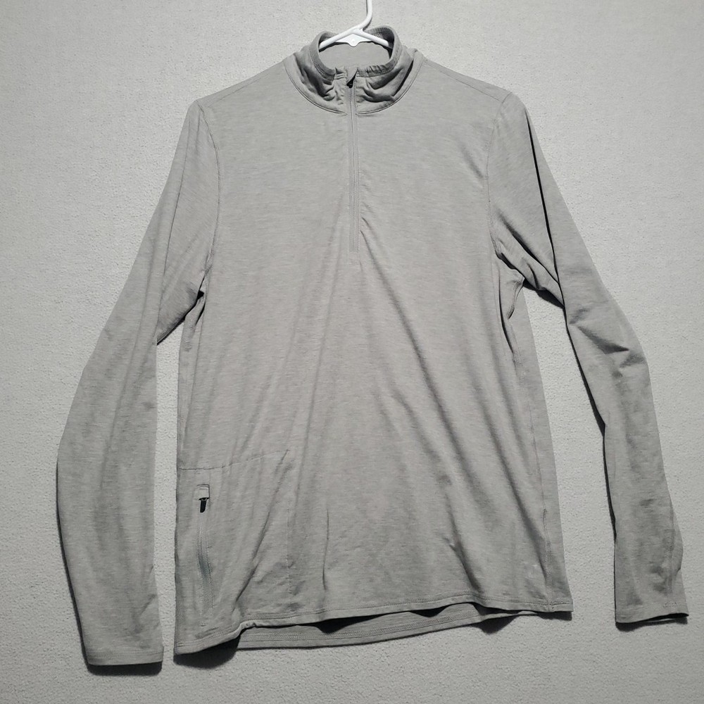 Vuori Shirt Mens Small Gray Ease Performance Pullover 1/2 Half Zip Outdoor Dad