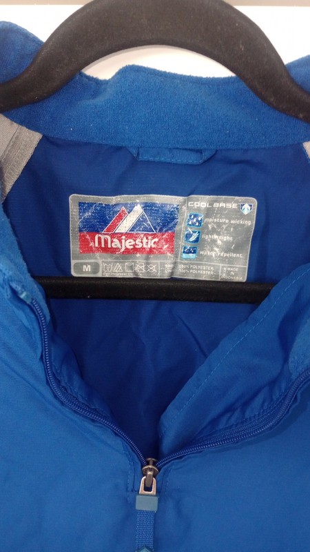 MAJESTIC COOL BASE 1/4 PULLOVER JACKET REMOVABLE SLEEVES MENS MEDIUM USED gallery