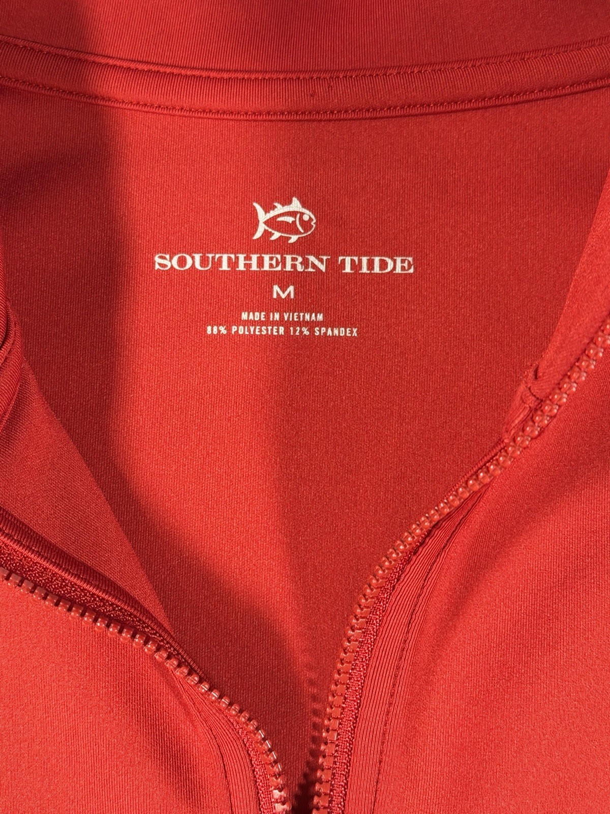 Southern Tide Red 1/4 Zip Mock Neck Pullover Long Sleeve Men's Size M gallery