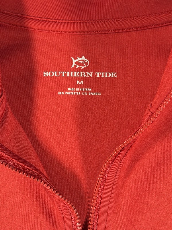 Southern Tide Red 1/4 Zip Mock Neck Pullover Long Sleeve Men's Size M gallery