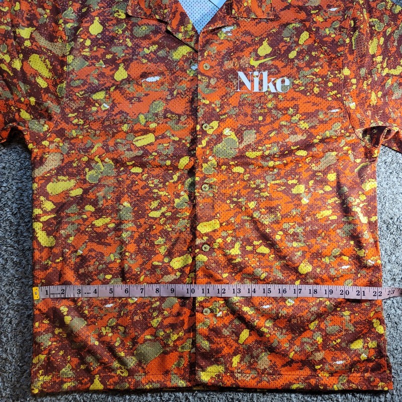 Nike Dri-Fit Trek Division Button Up Top Men's Size Large DR9966-832 Orange gallery