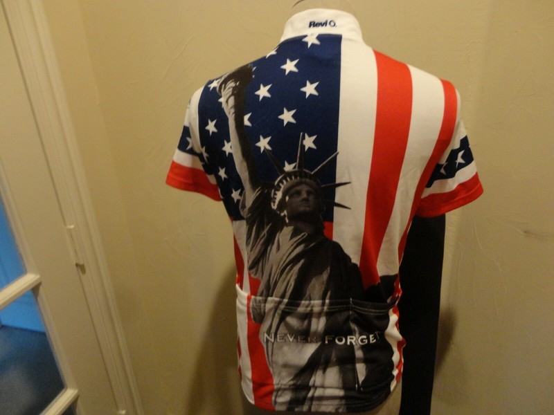 Statue Liberty Revi Wear BIKE Riding Cycling 3/4 Zip Polyester Shirt USA Size M gallery