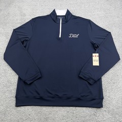 Barstool Sports Quarter Zip Pullover Mens Medium Navy Blue Girl Dad Fathers Day