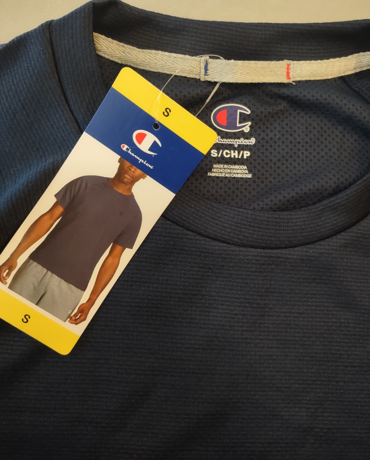 Champion Authentic Activewear Men's Breathable Mesh Shirt, Blue, Small gallery
