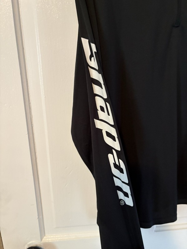 Snap-on Men's Black 1/4 Zip Mock Neck Long Sleeve Pullover Gym Top L gallery