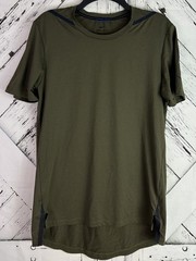 Nike Dri-FIT Men’s Small Shirt Tee Olive Green Drop Cut Hem Running Pickleball