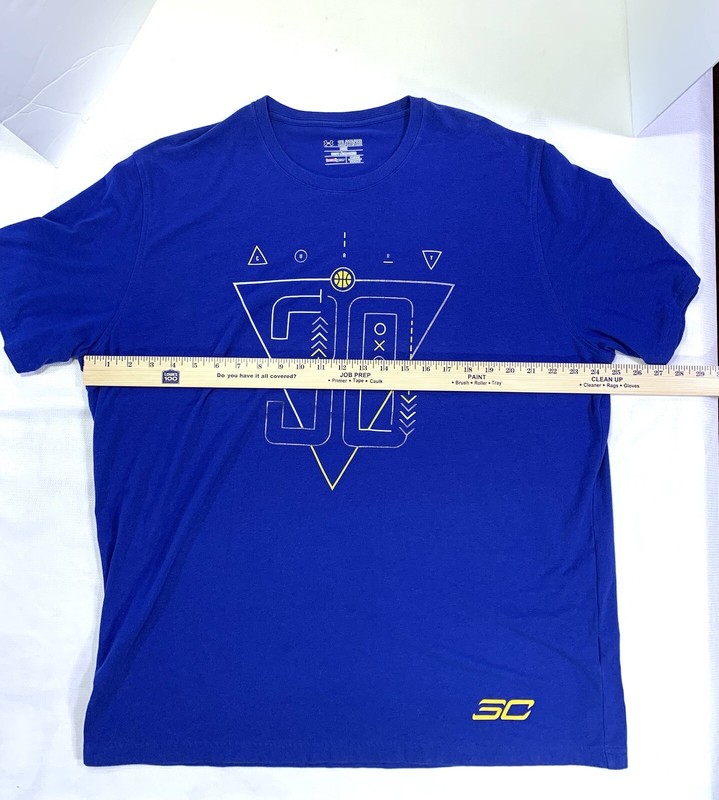 Under Armour Heat Gear Loose Steph Curry Tshirt Front/Back Blue 2XL gallery