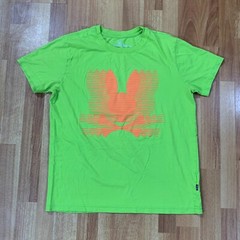 Psycho Bunny Shirt Mens Small Green Orange Blurry Rabbits Logo Short Sleeves Tee