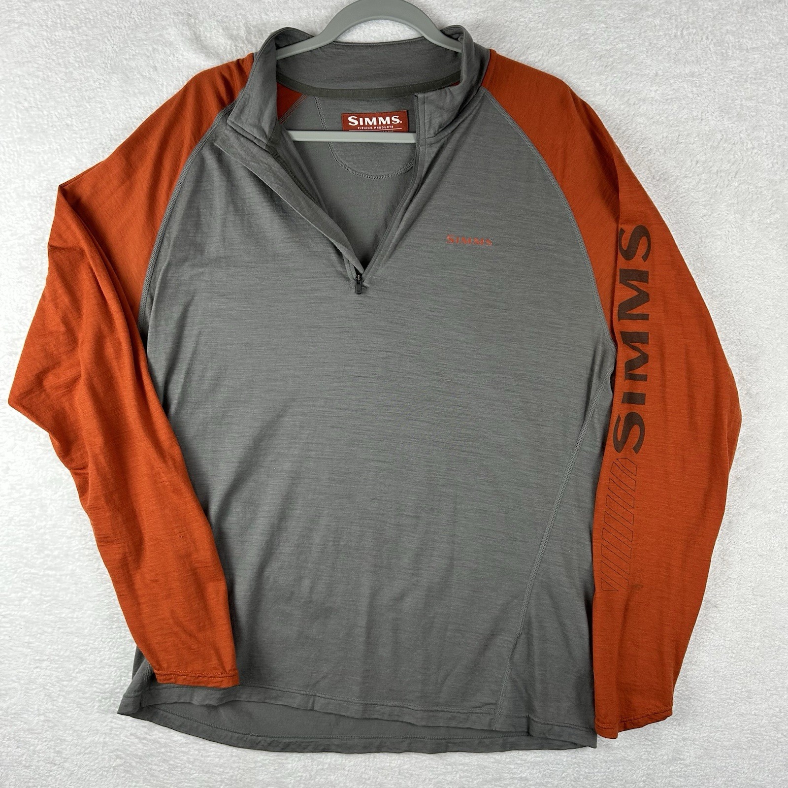 Simms Ultra Wool Core Pullover Shirt Men XL Merino Blend Fishing 1/4 Zip Base gallery