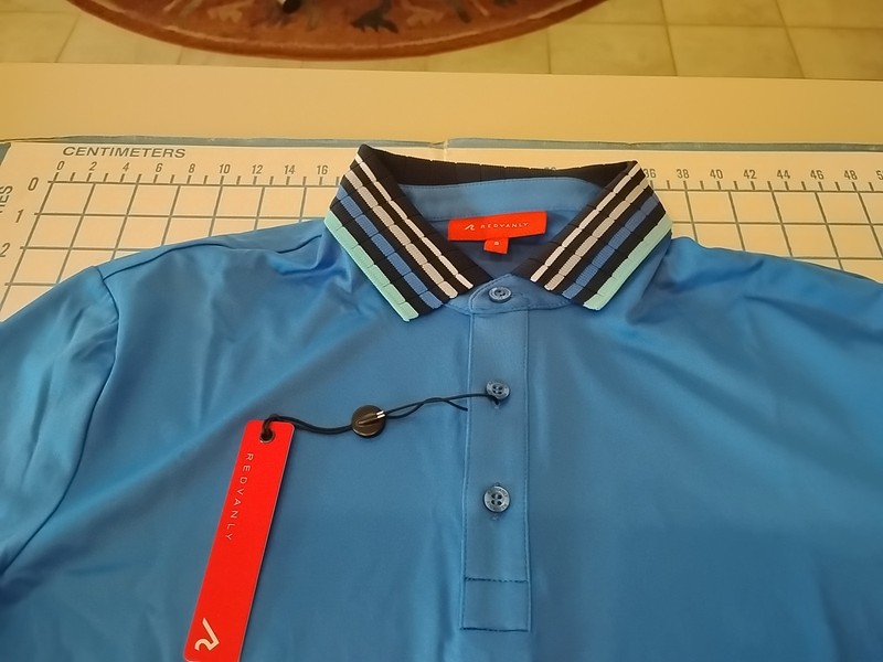 MENS SMALL ROYAL BLUE/KNIT COLLAR REDVANLY POLO SHIRT - NWT gallery