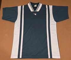 Vintage 90s 80s DIADORA Green White Center Logo USA Made Soccer Jersey M Y2K