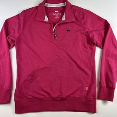 The Black Dog Hot Pink 1/4 Zip Cotton Blend Long Sleeve Unisex Adult Medium