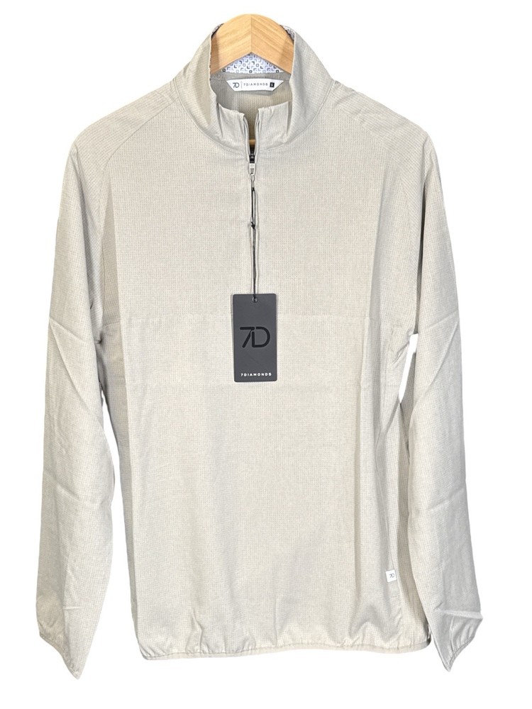 7 Diamonds Oxygenate 1/4 Zip Pullover - SMALL Anti-Odor Quick Dry Stretch Drift