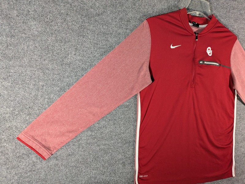 Nike Oklahoma Sooners Pullover Mens Large Long Sleeve Quarter Zip Blade Collar gallery