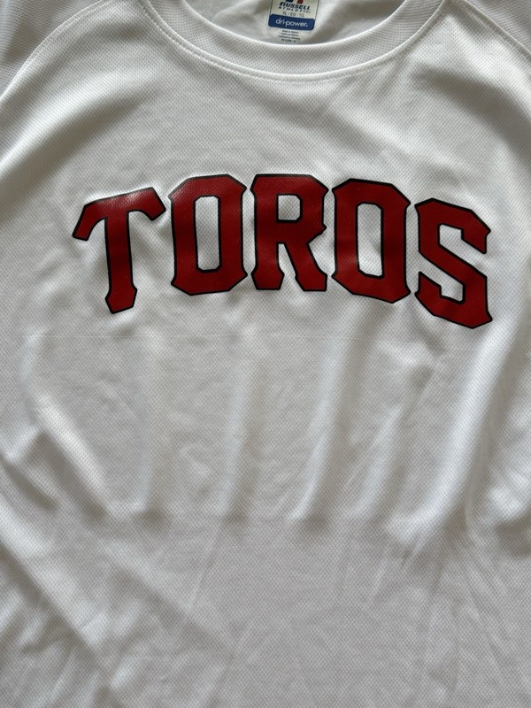 Russell Athletic Dri-Power Toros Baseball Jersey T-Shirt Mens XL White Red Mesh gallery
