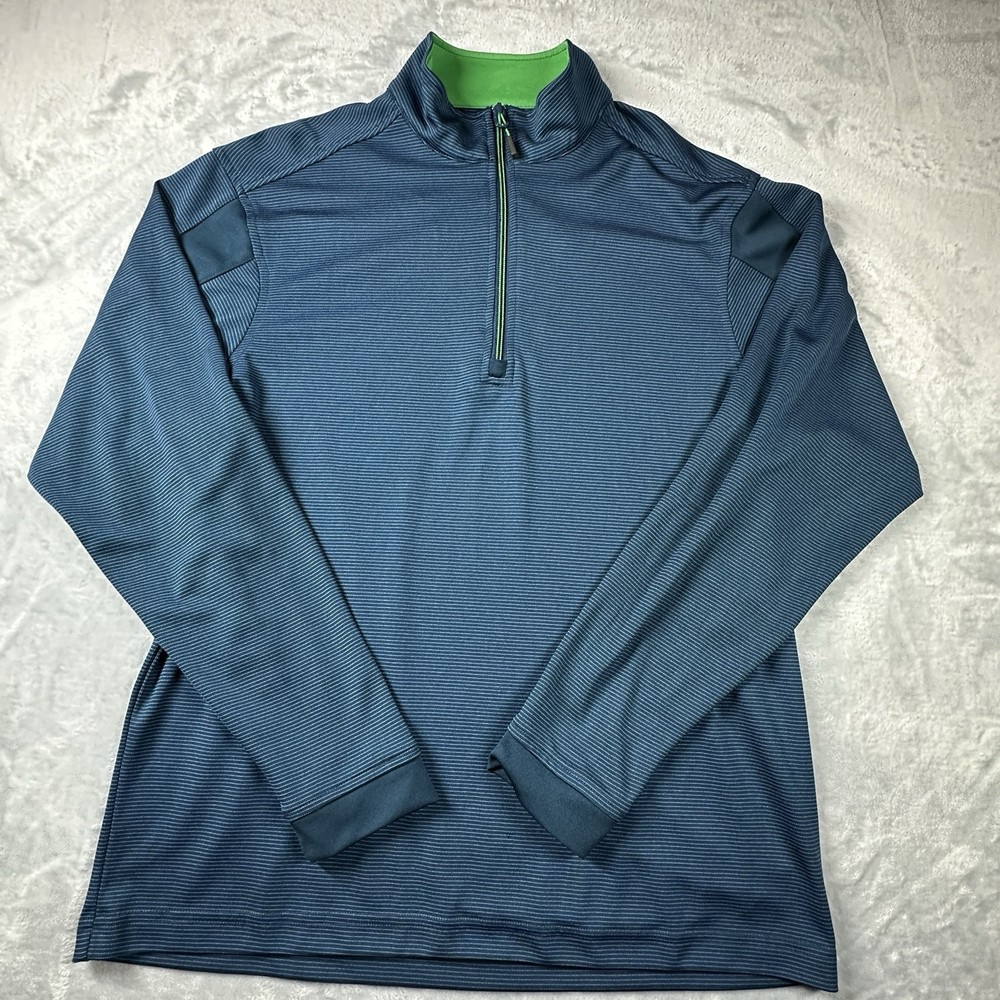Pebble Beach Golf Performance 1/4 Zip Pullover Dry-Luxe Green/Blue Medium