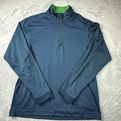 Pebble Beach Golf Performance 1/4 Zip Pullover Dry-Luxe Green/Blue Medium