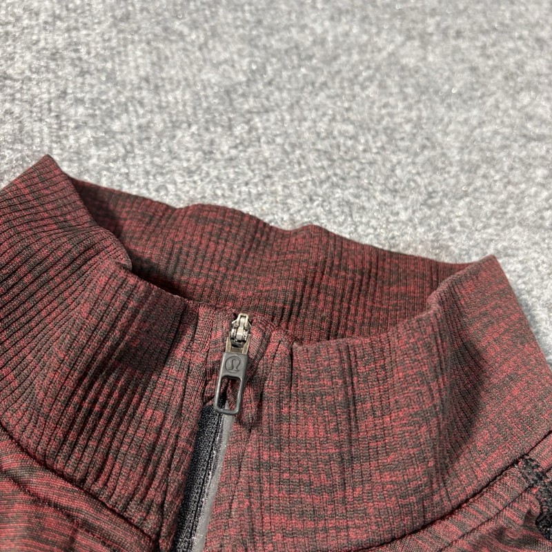 Lululemon Metal Vent Tech 1/2 Zip Pullover Mens Large Red Black Heathered gallery