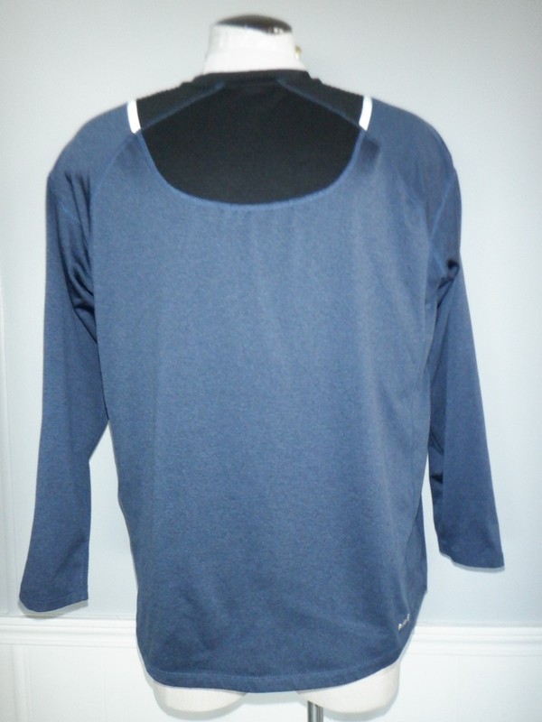 EUC! Men's SPYDER ACTIVE Sz XL Blue & Black Crew Long Sleeved Compression Shirt gallery