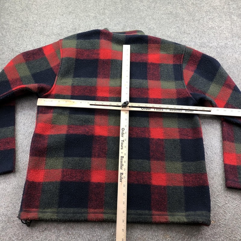 Orvis Pullover Mens Medium Red Plaid Snap Mock Neck Fleece Top Outdoor Thermal gallery