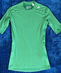 Adidas Tech Fit Compression Climachill Workout Shirt Sz Large Green New!