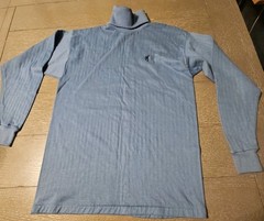 VTG Browning Men LARGE Blue Thermal Long Sleeve Turtleneck Neck Shirt