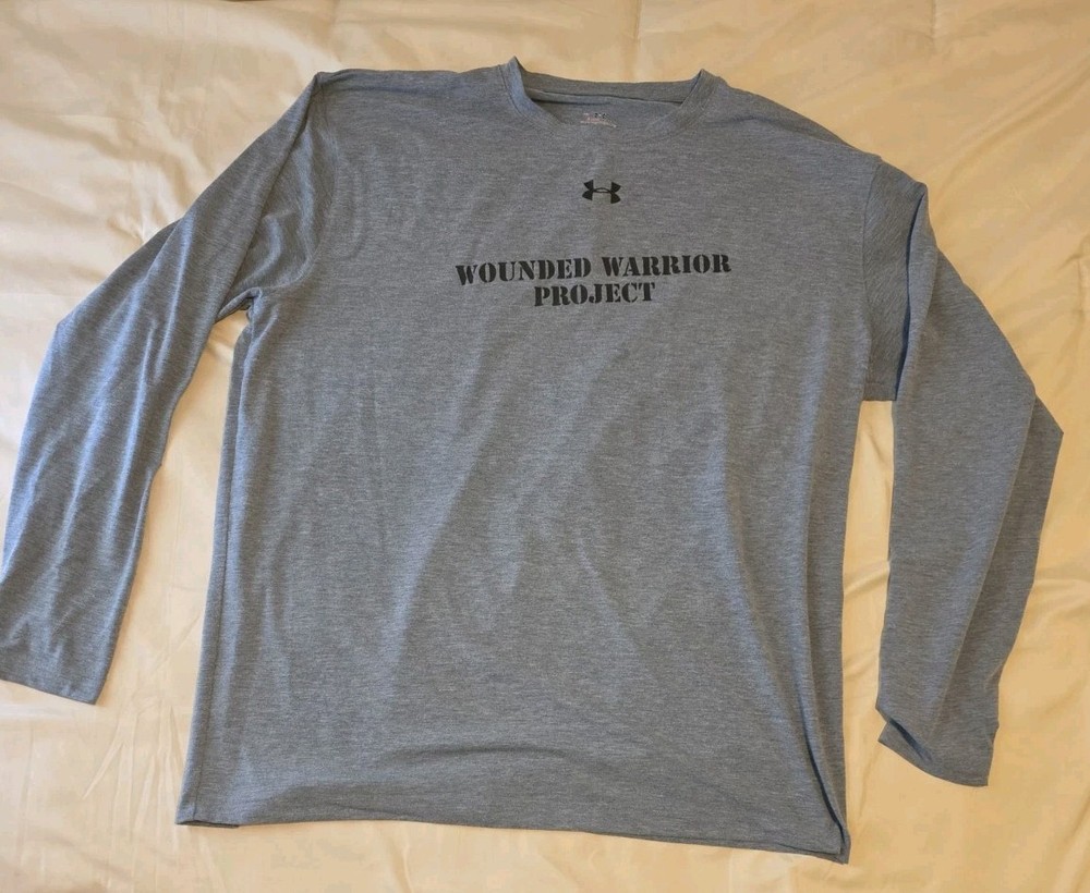 Under Armour Wounded Warrior Project Long Sleeve Shirt Gray XL HeatGear 2010