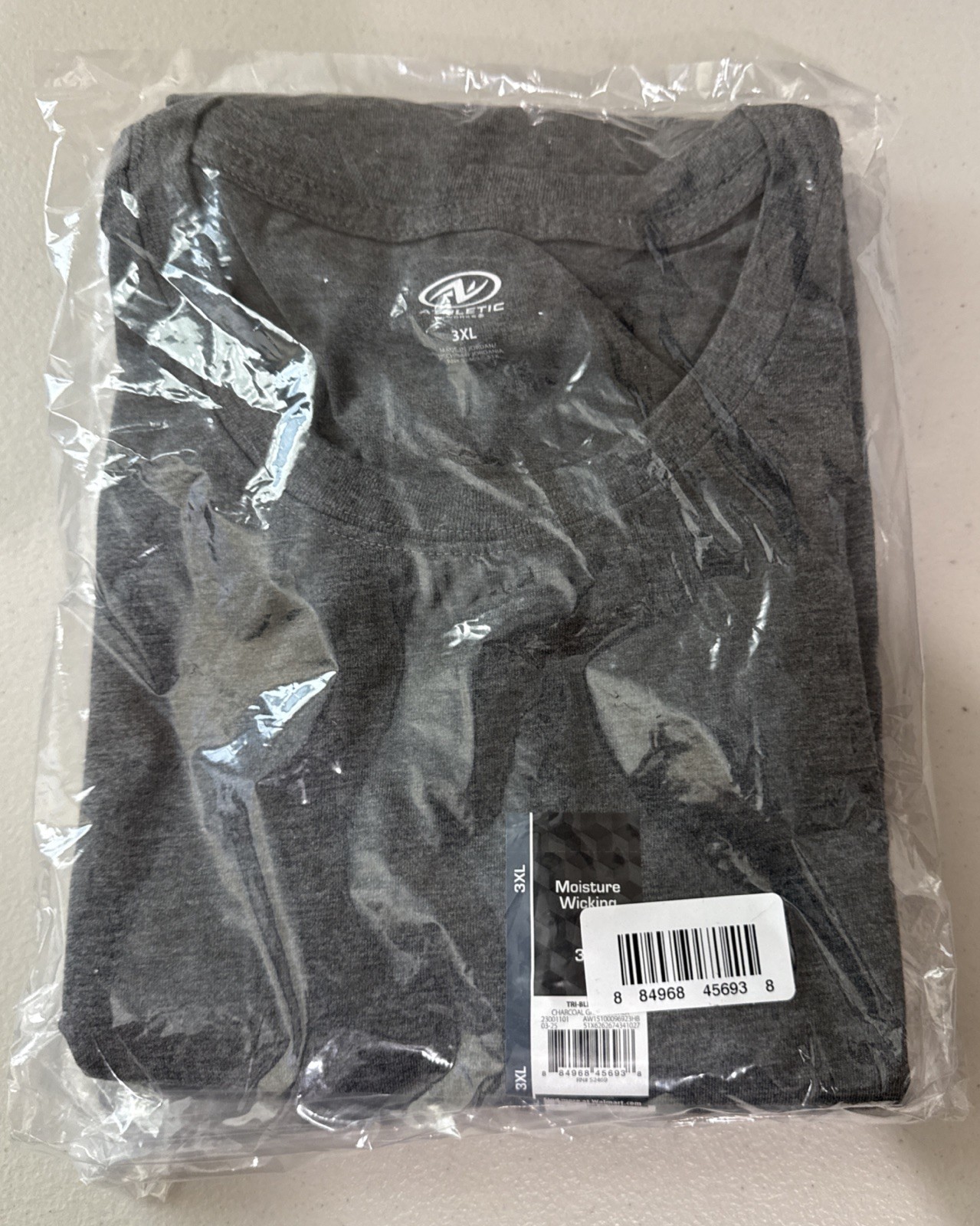 Mens 3XL Athletic Works Tri-Blend Charcoal Grey Heather 2 Pack TShirt 1163 gallery
