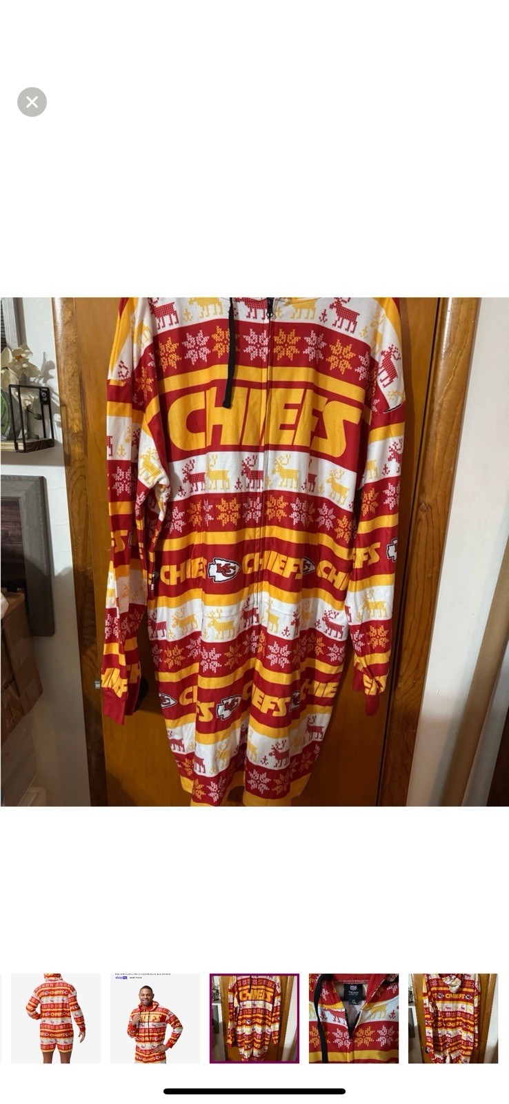 Kansas City Chiefs Ugly Pattern One Piece Pajamas Shorts Size 2xL Unisex. NWOT gallery