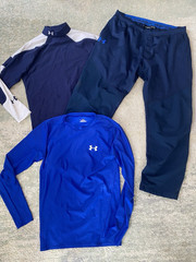 LOT of 3 Under Armour Size XL Blue Active ColdGear Infrared Pants Base Layer