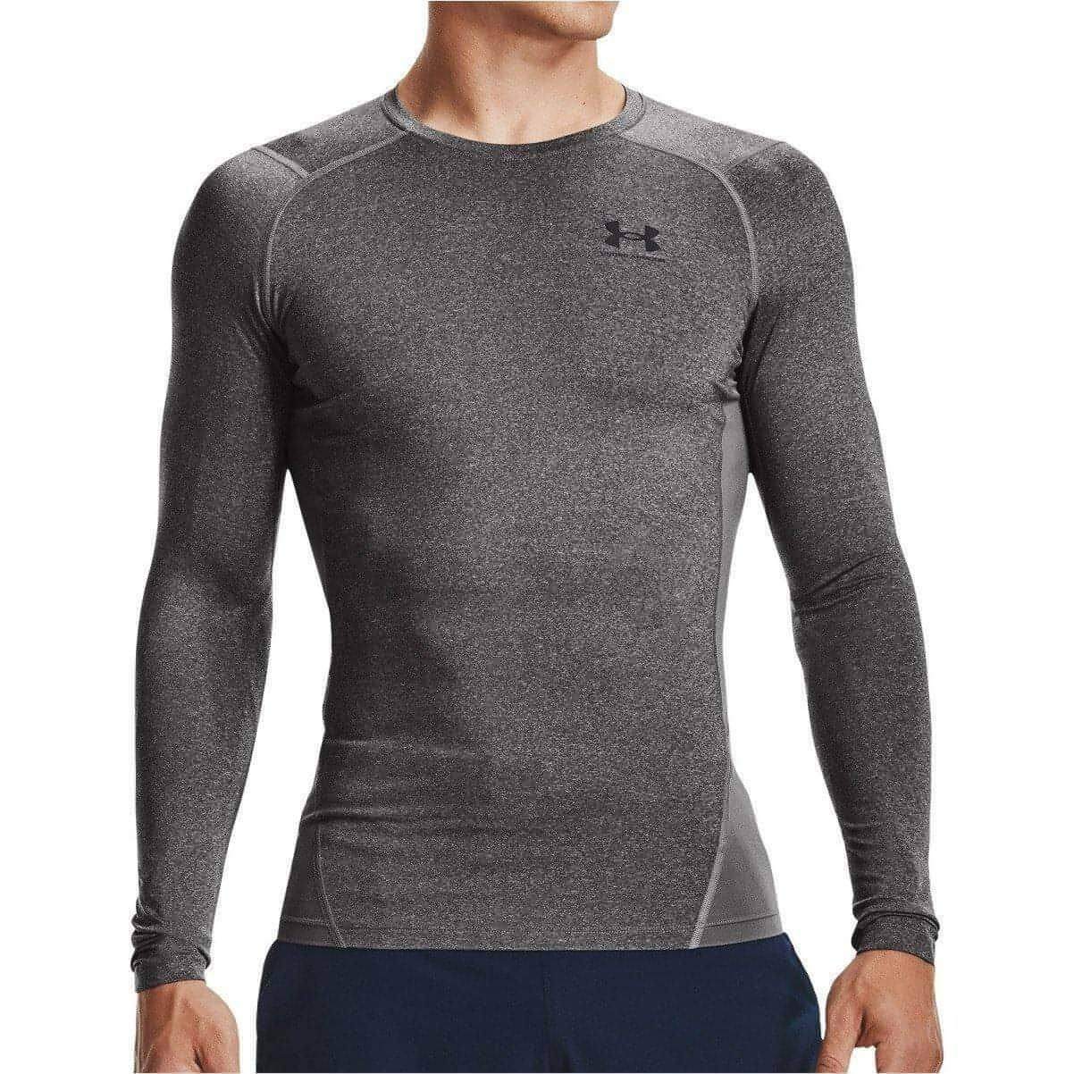 Under Armour Heatgear Armour Mens Compression Top Grey Long Sleeve Gym Excerise gallery