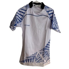 KOOGA Rugby Jersey Shirt Island Style LRG Size Large White & Blue New