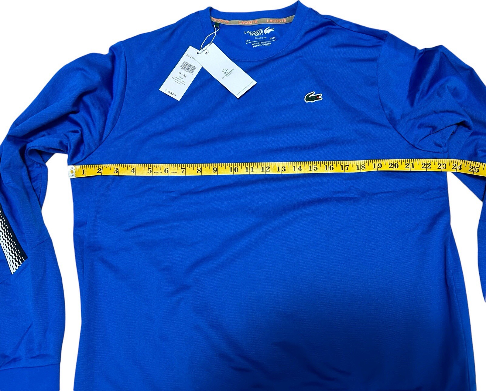 Mens Lacoste Sport Polyester Royal Blue Sweatshirt Size X-LARGE (6) MSRP $135 gallery