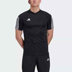 adidas Mens TIRO23 C JSY Black V-Neck Short Sleeve Athletic Shirt size L